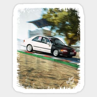 JDM Civic in Laguna Seca Sticker